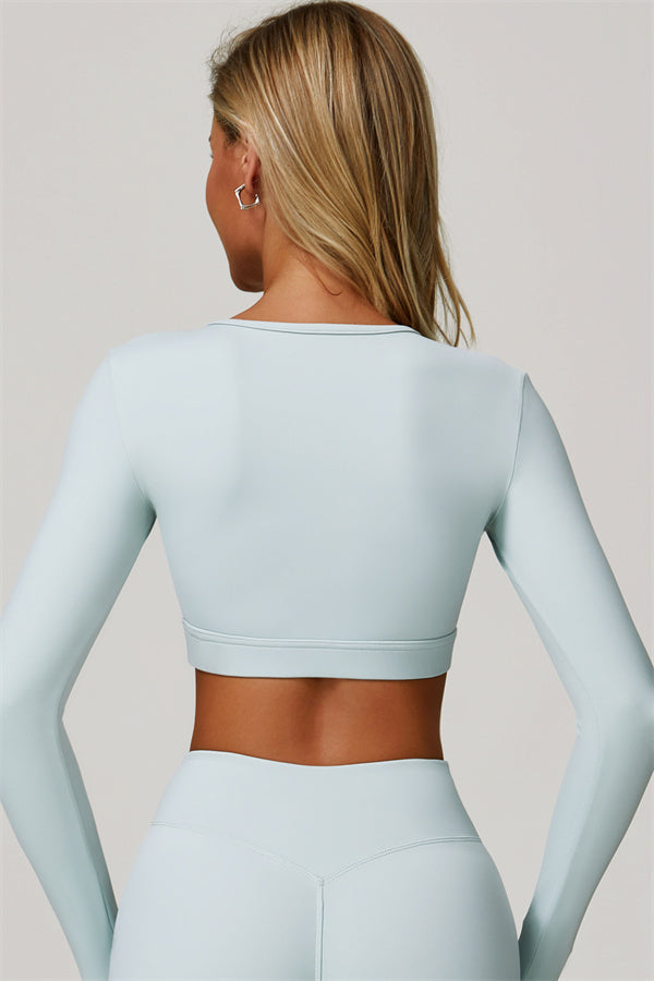 The Lavish Long Sleeve Cut-out Crop Top Flared Leggings 2-Piece Set