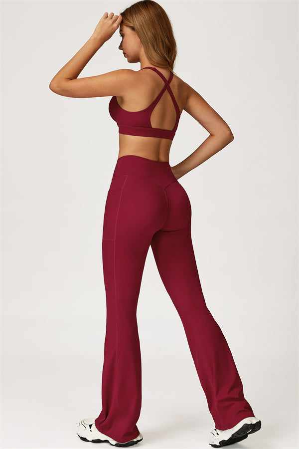 The Glacier Sports Bra Flared Leggings 2-Piece Set