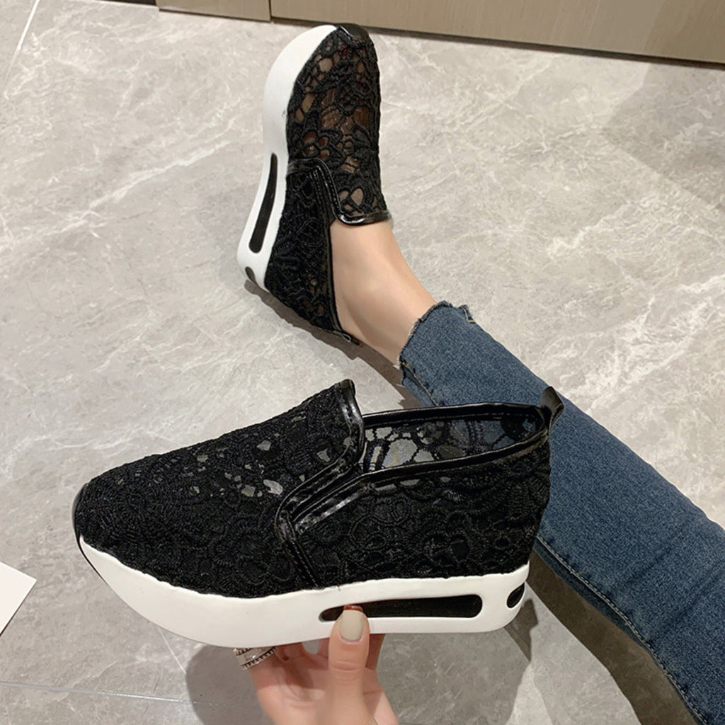 Lace Breathable Platform Slip-On