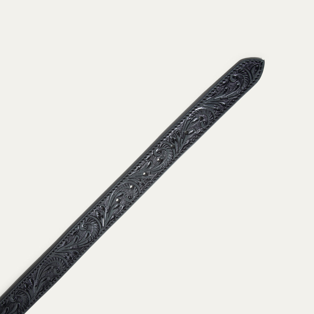 HAND-TOOLED MORNING GLORY JEAN BELT