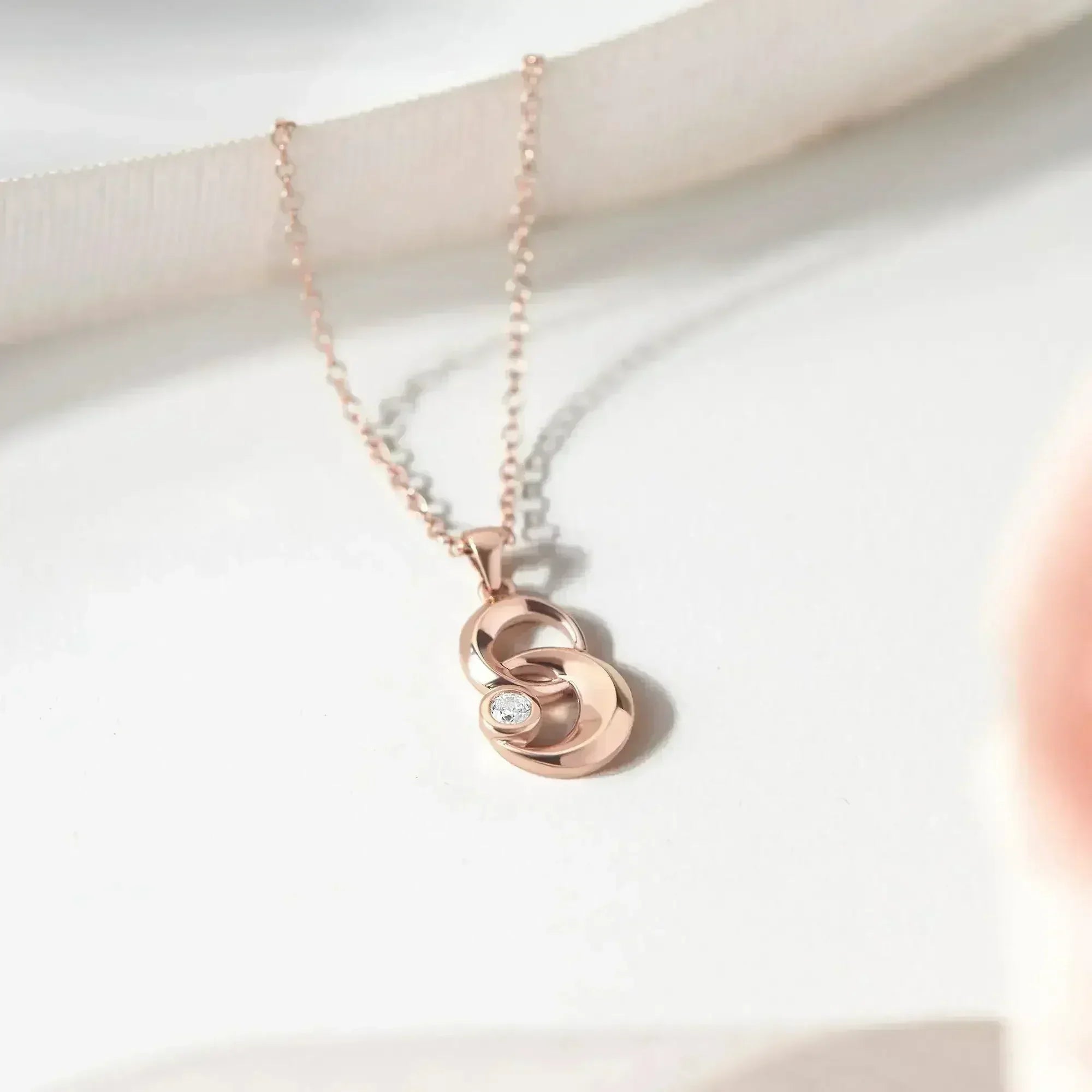 Moon & Star Linked Necklace, White Stone Moon Necklace, Gold Necklace