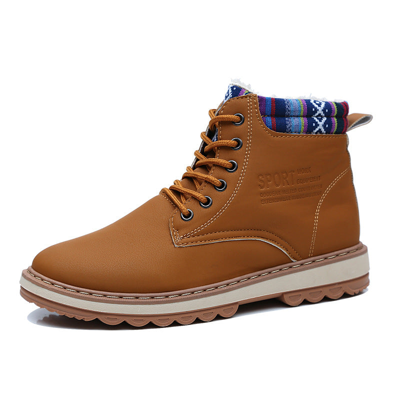 Business Soft Mens Boots Winter Shoes Waterproof Snow Boots With Warm Plush Winter Footwear Casual Boots Winter Hiking Boots Lining Outdoor Anti Slip Outdoor Sport Shoes