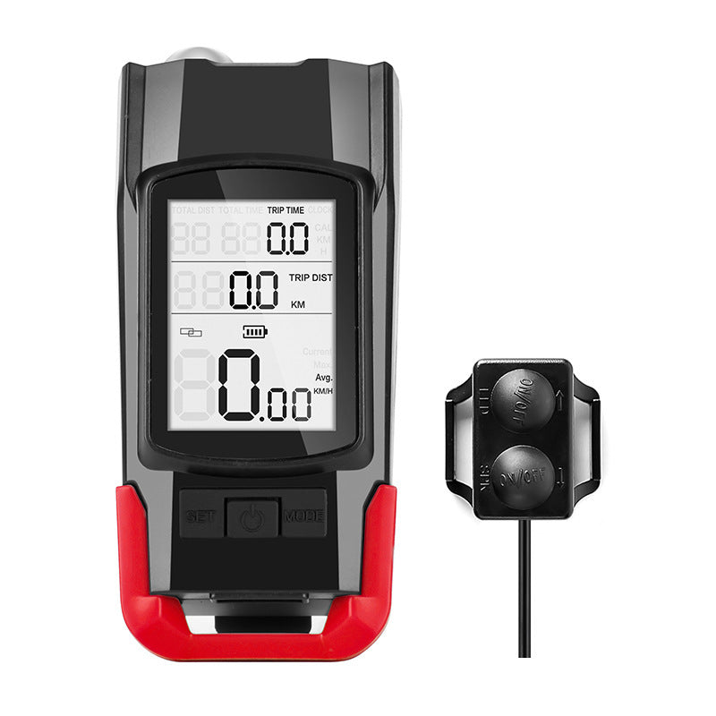 4000mAh Bike LED Lights Bicycle Computer With Horn USB Rechargeable Flashlight Bike Speedometer Waterproof USB Rechargeable Bicycle Computer With Loud Bike Bell Waterproof Bike Odometer
