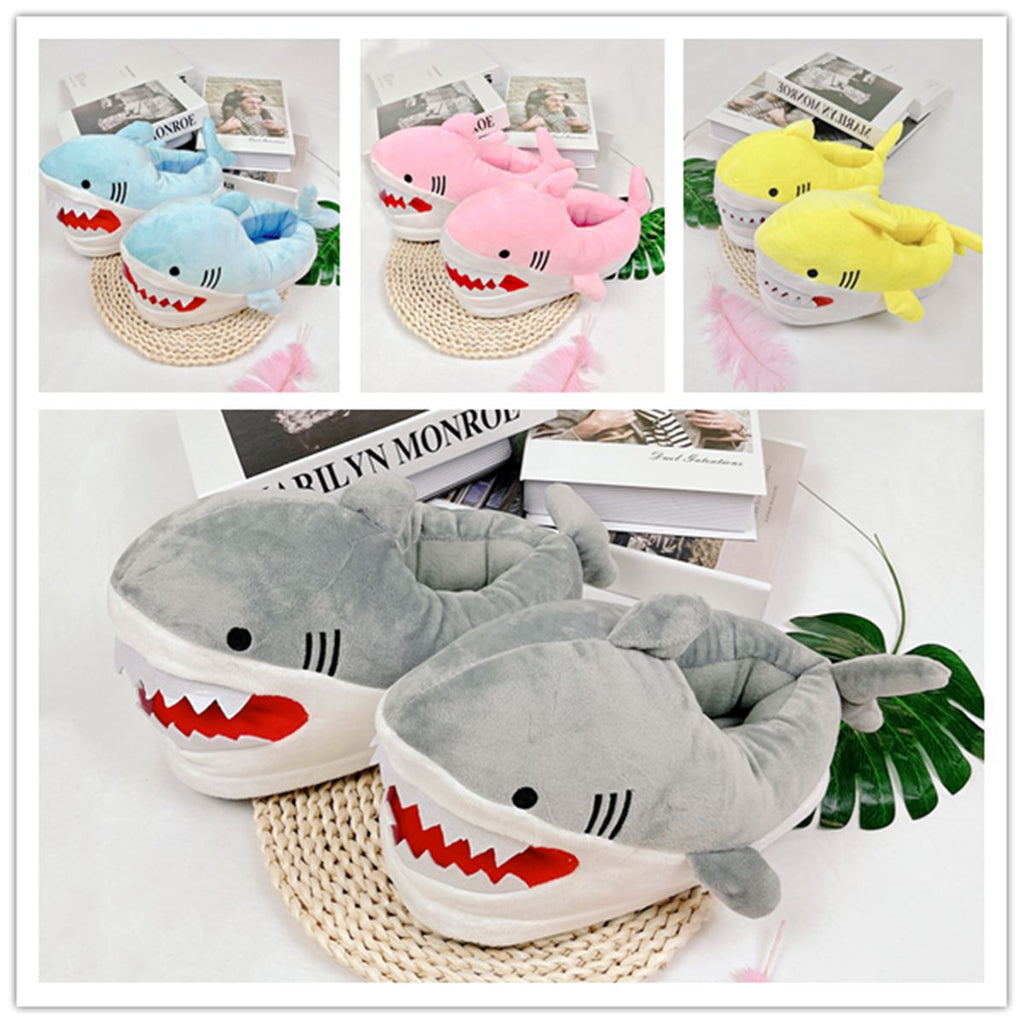 Warm Shark Womens Home Slippers Fashion Plush Winter Funny Elegant Women Slippers Cute Cartoon Shark Indoor Warm Home Cotton Slippers