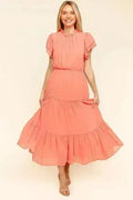 Tiered Frill Mock Neck Dress – Feminine & Flowy Sleeveless Style