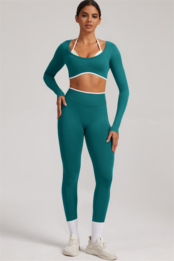 The Elevate Long Sleeve Crop top Leggings 2-Piece Set
