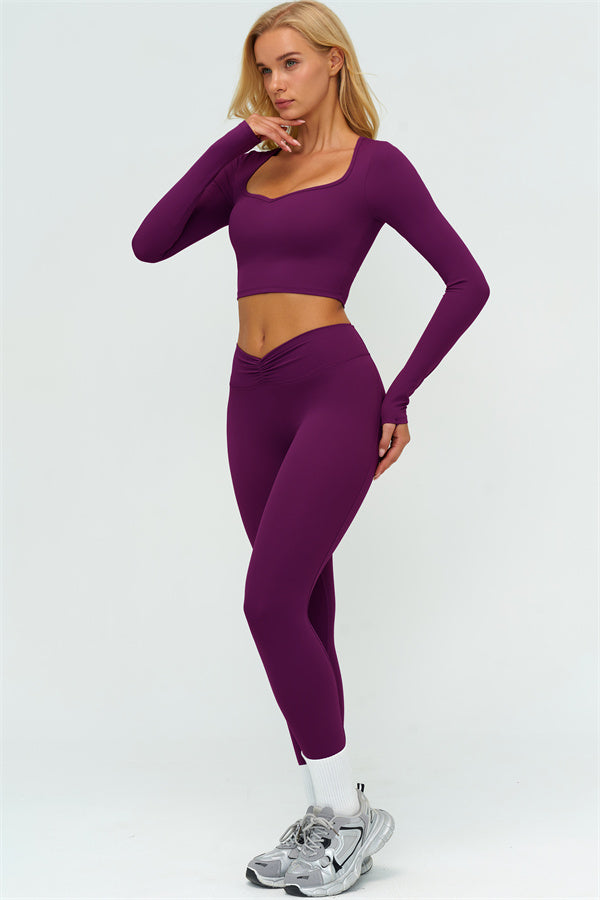 The Lushness Long Sleeve Crop top Leggings 2-Piece Set