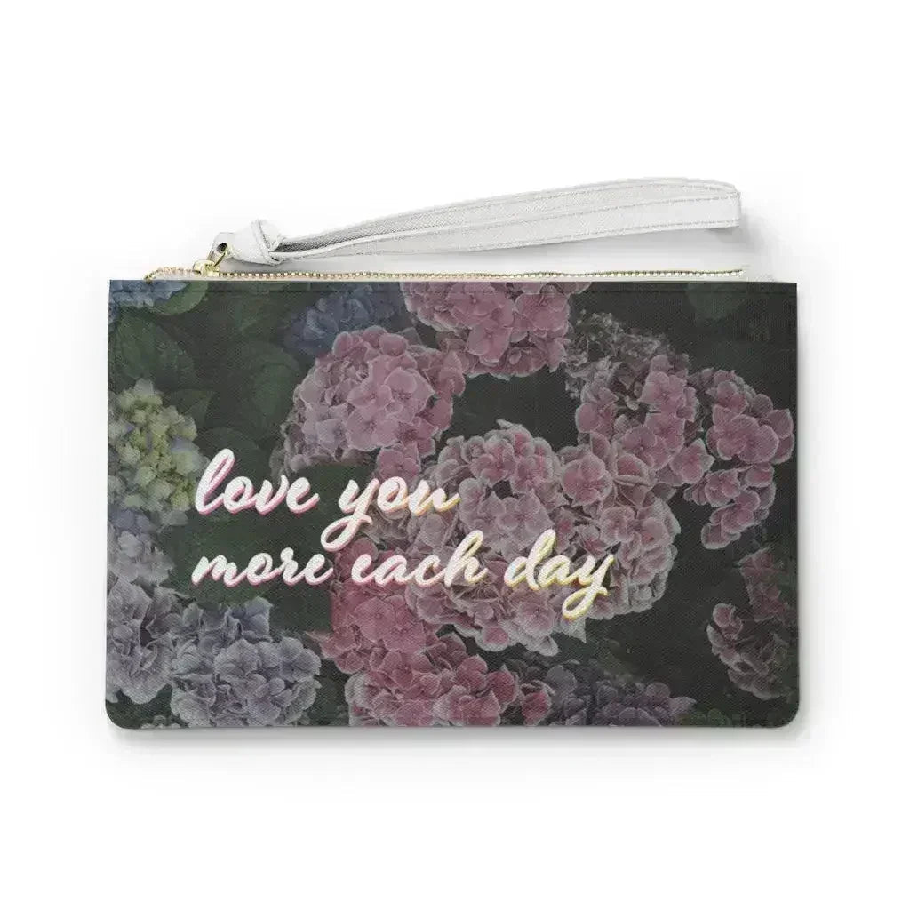 Floral Saffiano Clutch - Vegan Leather Loop Handle Bag | Femstylo
