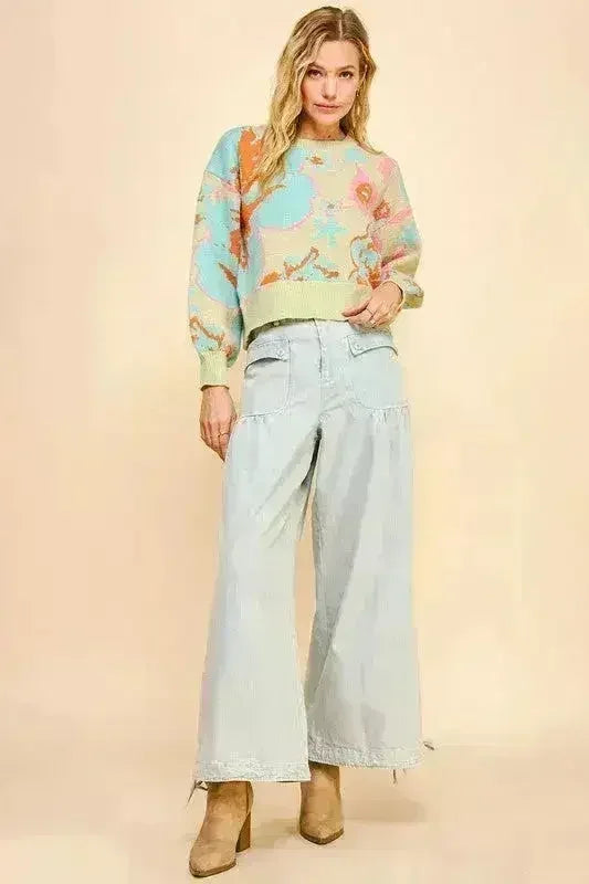 Drawstring Hem Wide Leg Jeans - Adjustable 100% Cotton Denim | Femstylo