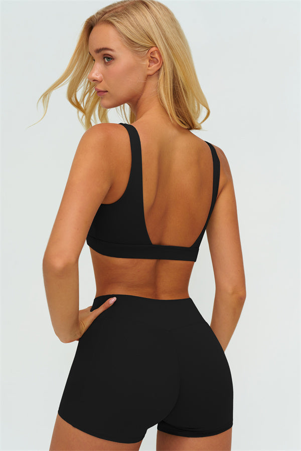 The Lushness V-Back Sports Bra Shorts 2-Piece Set