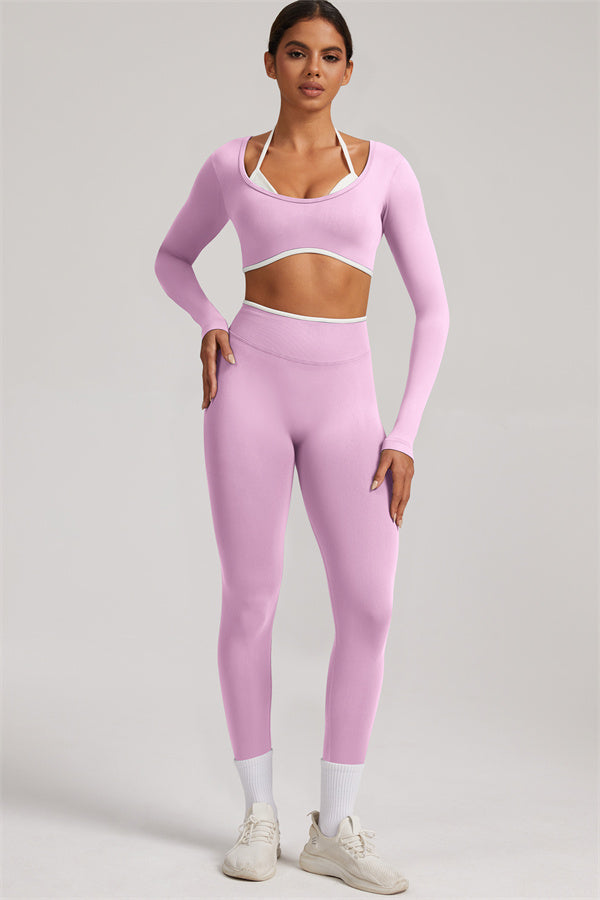 The Elevate Long Sleeve Crop top Leggings 2-Piece Set