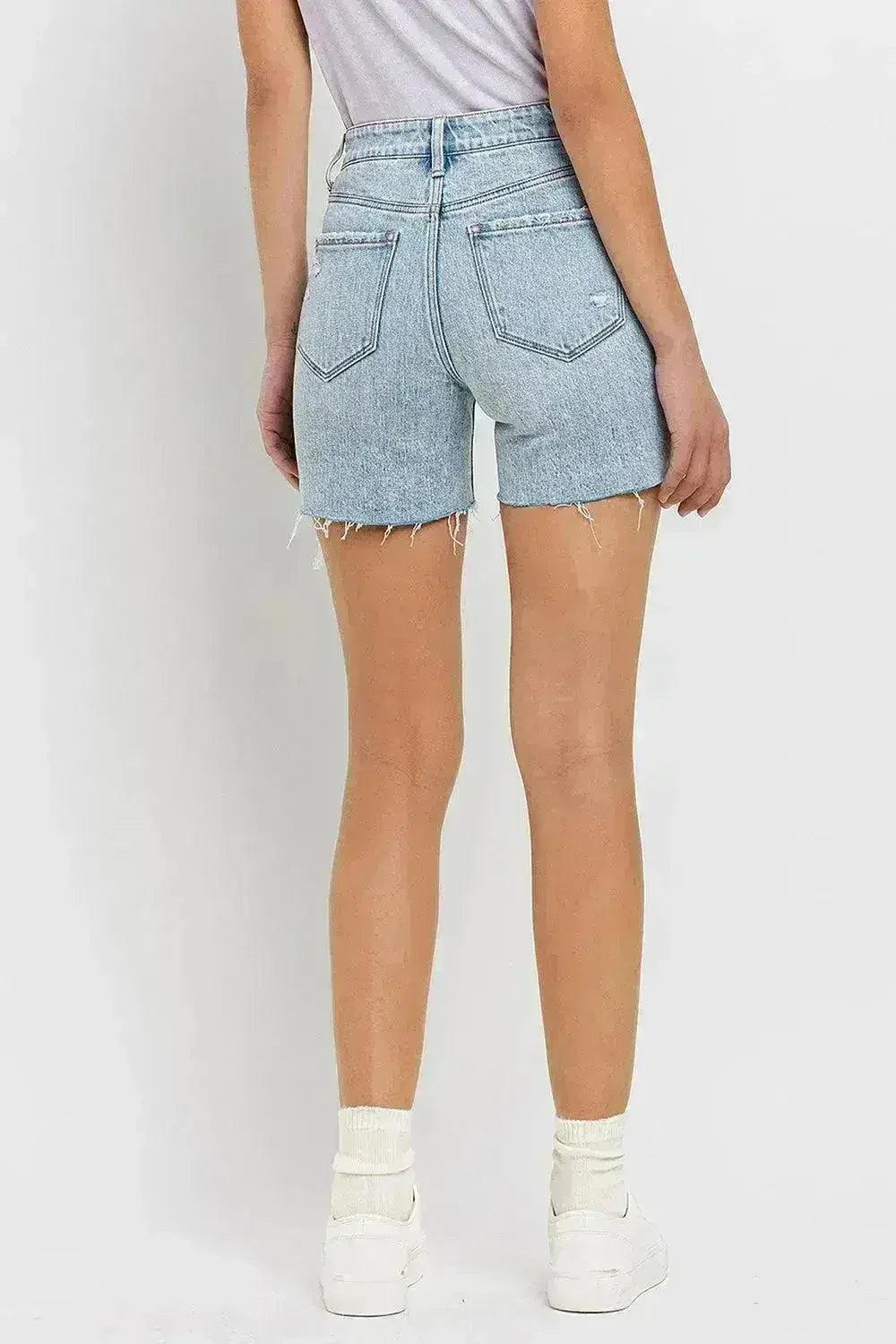 High Rise Denim Shorts by Vervet Flying Monkey | Femstylo