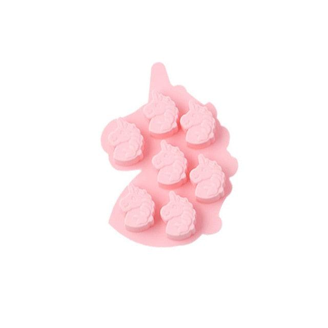 7 Cells Cute Unicorn Silicone Cake Molds No Smell Food Grade Material For Candle, Fondant, Biscuit, Dessert, Chocolate Molds Mini Unicorn Head Ice Cube Tray, Unicorn Silicone Molds Set For Chocolate Candy Cake Cupcake Soap Baking