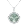 Luxury Sweater Chain Femininity S925 Silver Set Large Natural Green