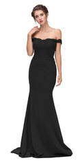 CLEARANCE - Eureka 7100 Lace Appliqued Bodice Long Dress Off-Shoulder (Size 2XL)