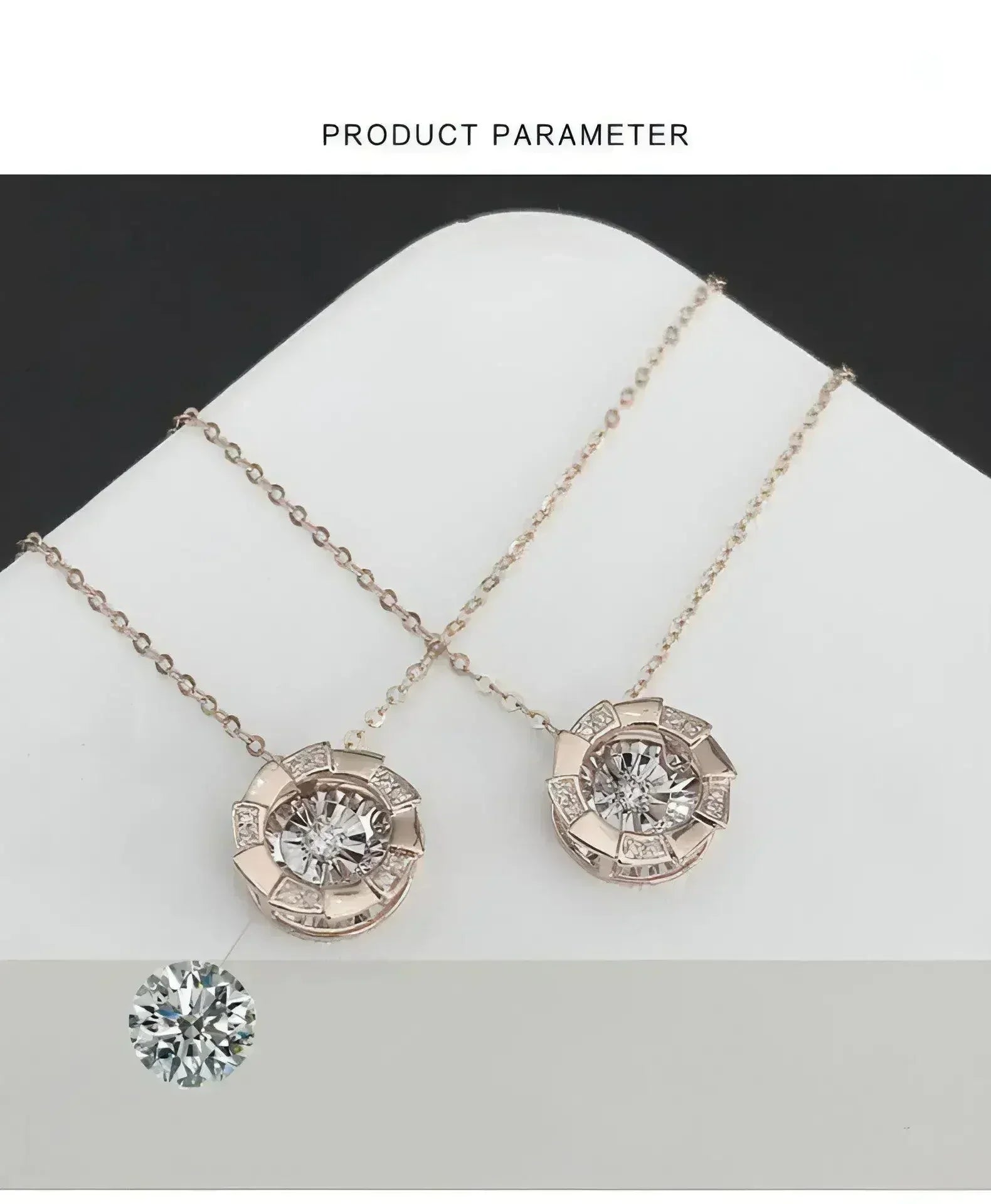 Rose Gold Pulsatile Heart Diamond Pendant Clavicle Chain