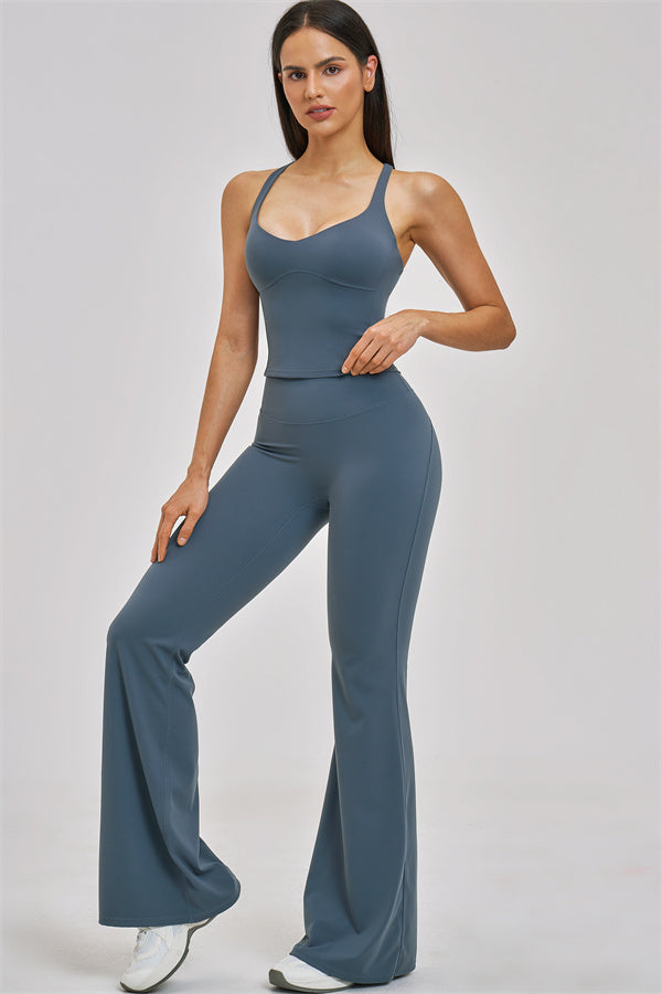 The Zenith Crop Top Flared Leggings 2-Piece Set