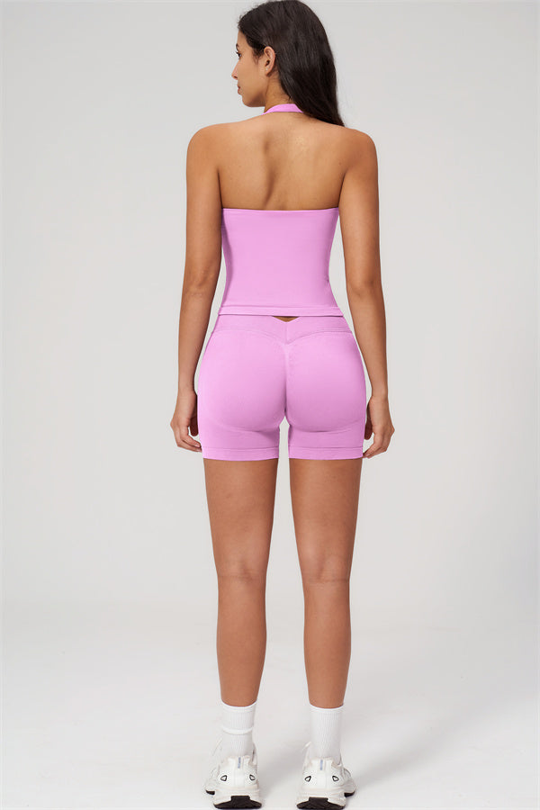 The Empower Halter Crop Top Shorts 2-Piece Set