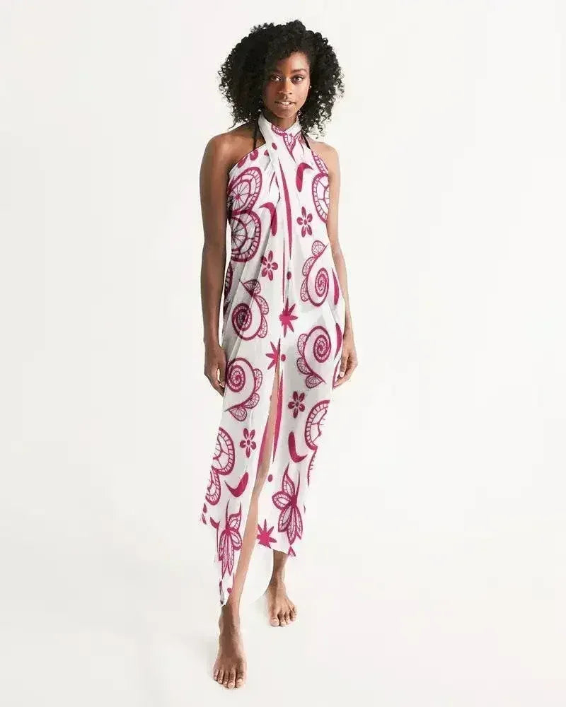 Sheer Lace Red Style Swimsuit Cover Up
