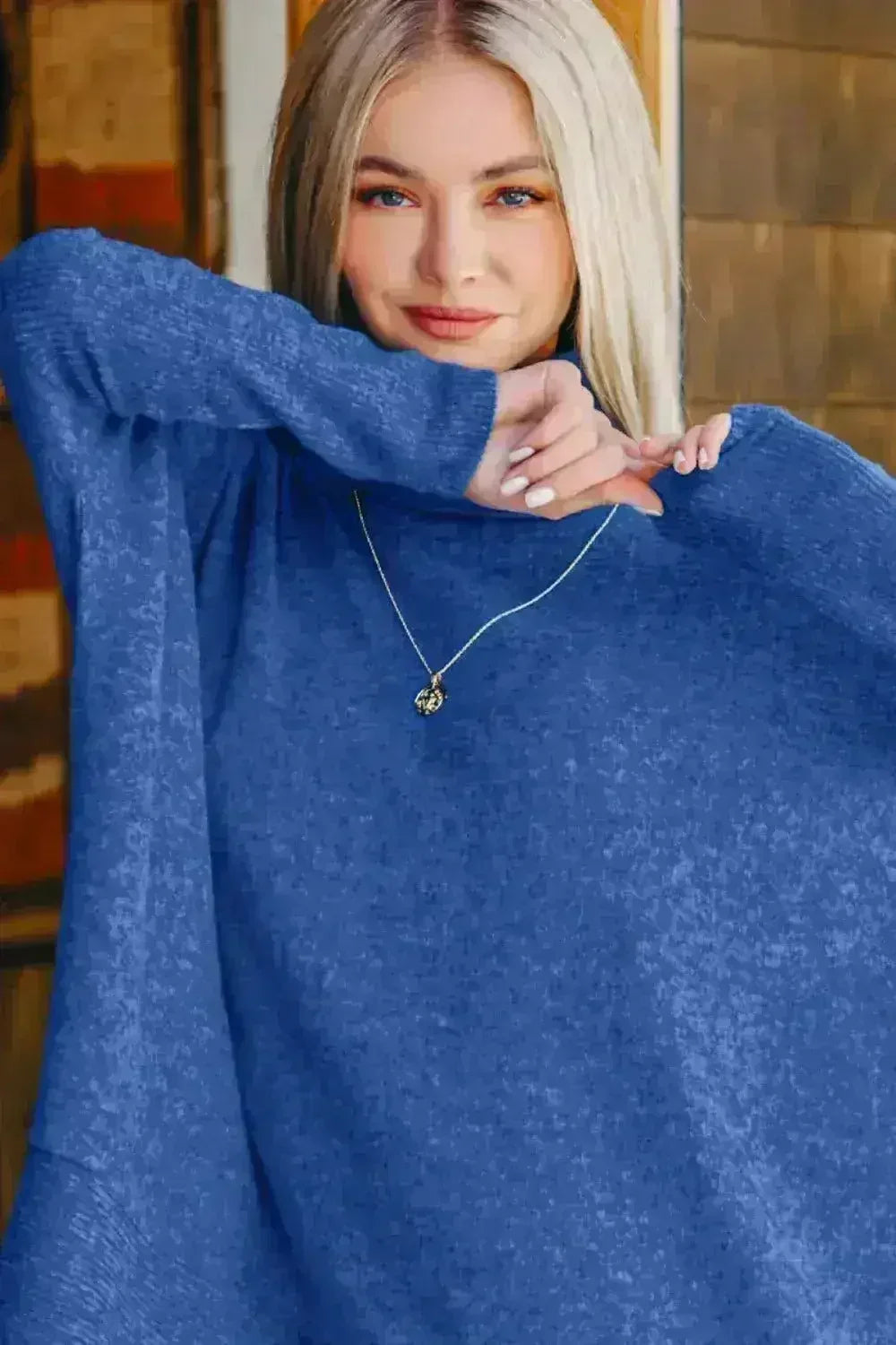 Zenana Brushed Melange Hacci Turtleneck Sweater | Cozy & Stylish