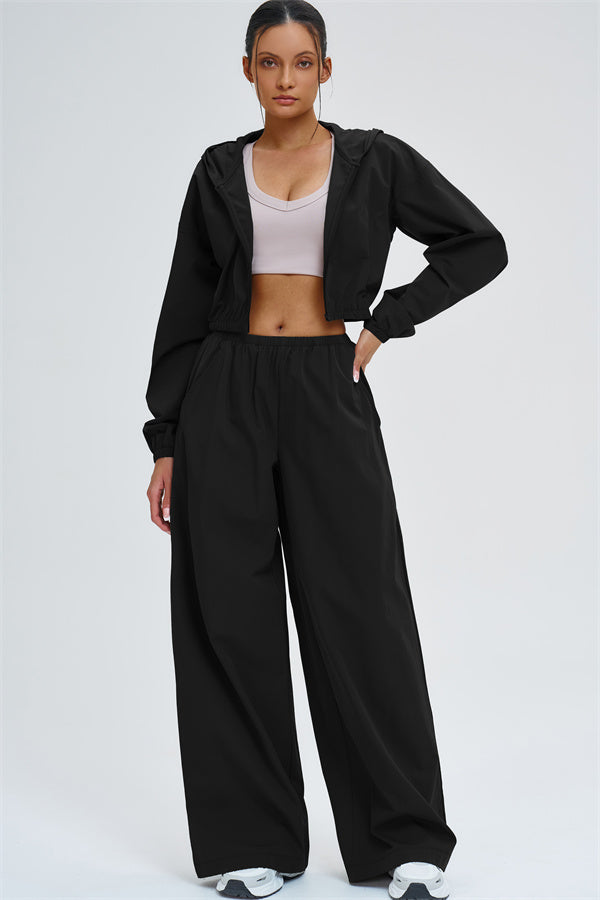 The Svelte UV protection Crop Hoodie Sweatpants 2-Piece Set