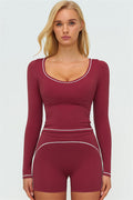 The Amara Long Sleeve T-shirt Shorts 2-Piece Set