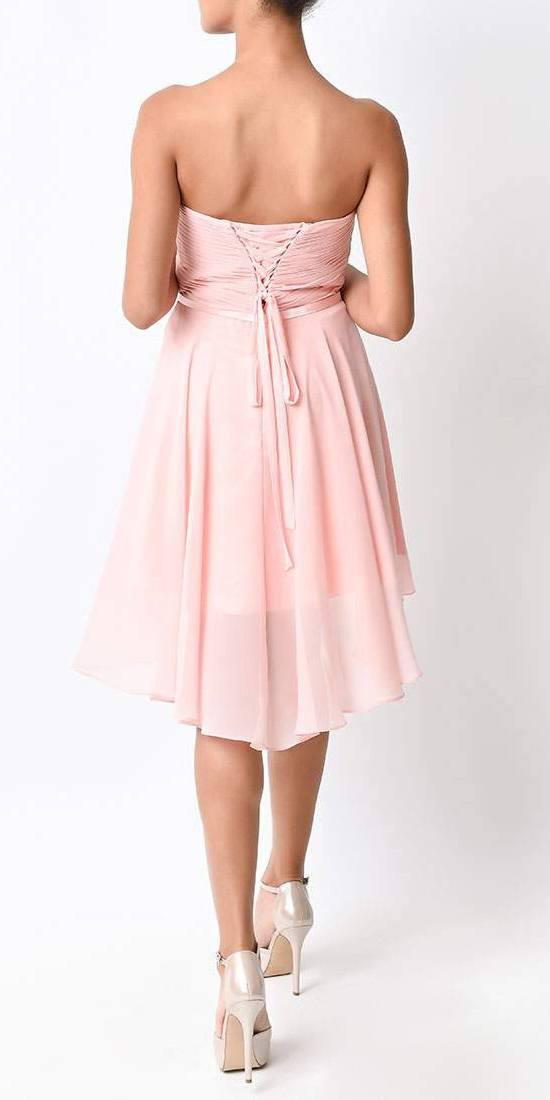 CLEARANCE - Cinderella Divine 7456 Short A-Line Strapless Chiffon Dress (Size 12)