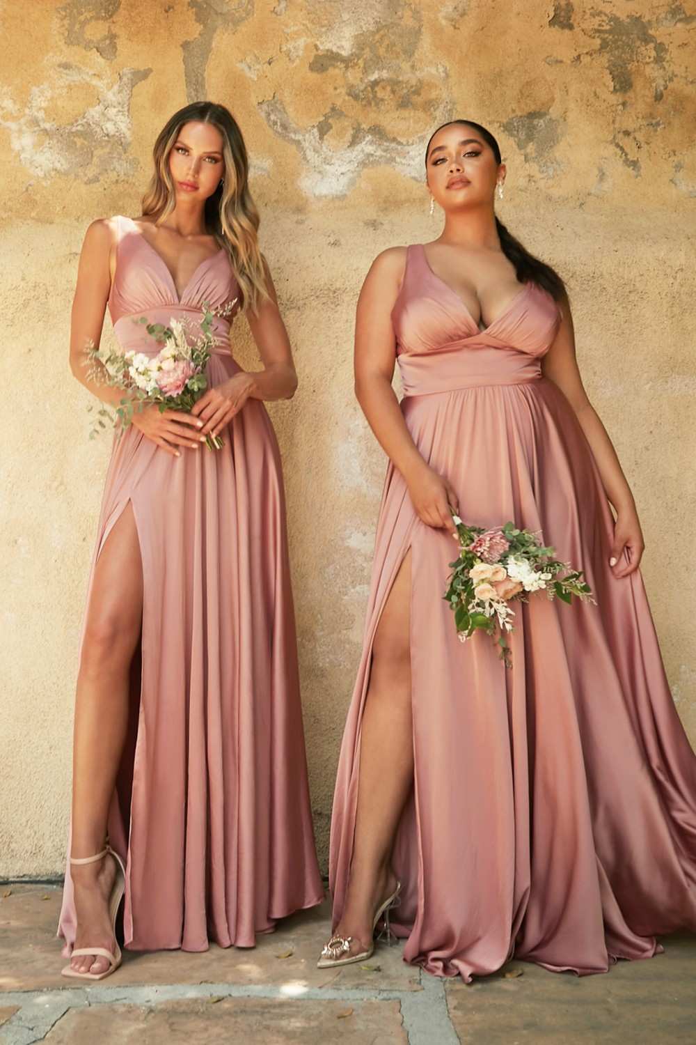 Cinderella Divine 7469W Long Formal A-Line Satin Dress