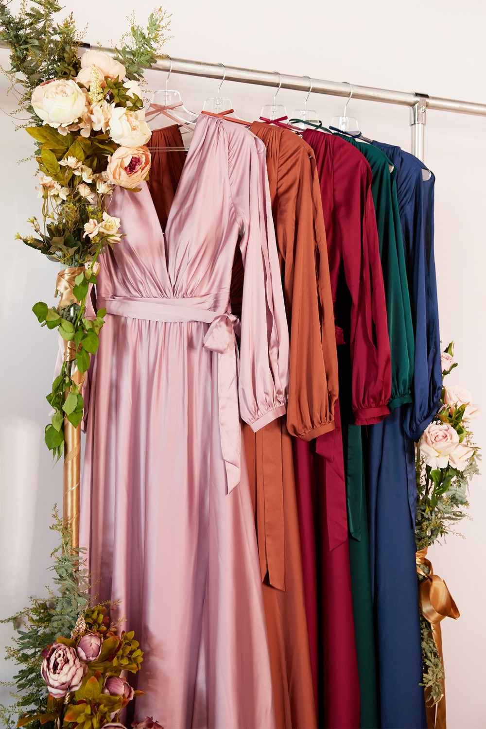 Cinderella Divine 7475 Long Split Blouson Sleeve Formal Dress Thigh Split