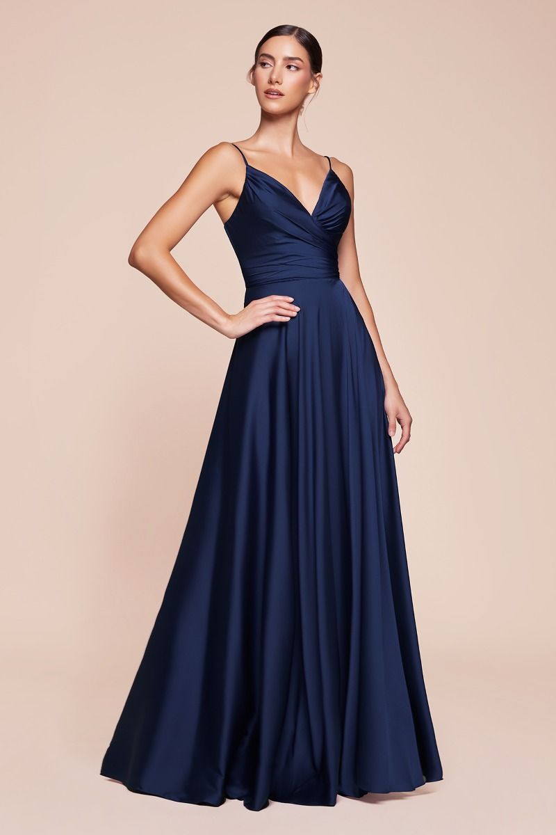 Cinderella Divine 7485C Sweetheart Neckline Soft Satin A-Line Formal Dress