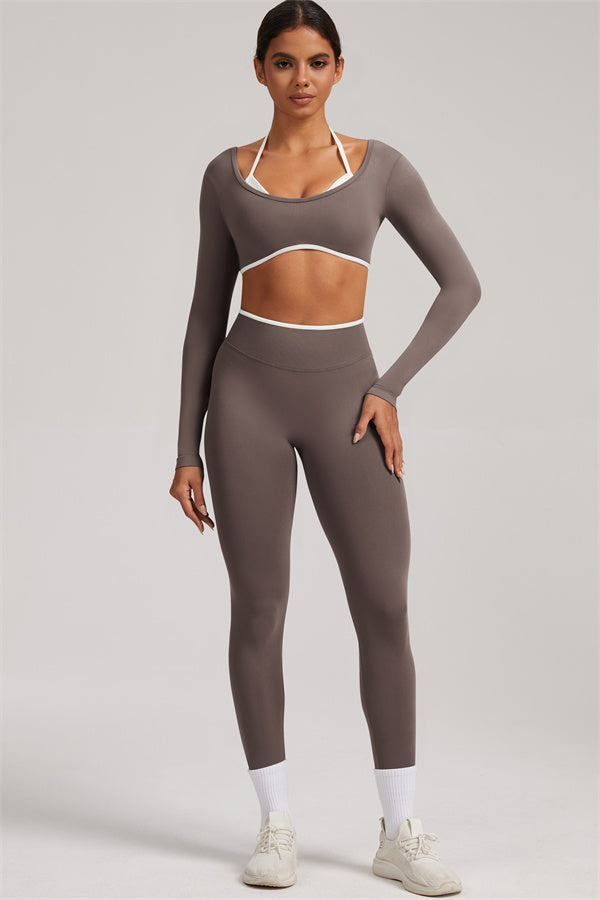 The Elevate New Long Sleeve Crop top Leggings 2-Piece Set