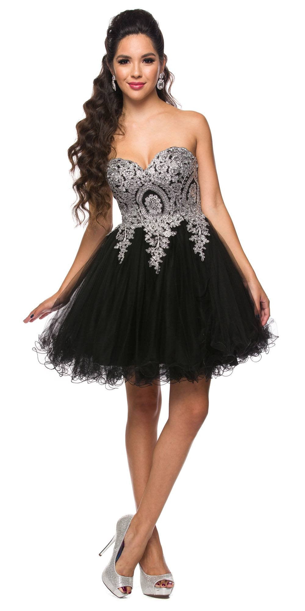 CLEARANCE - Juliet 762 Sweetheart Neckline Poofy Short Dress (Size M)