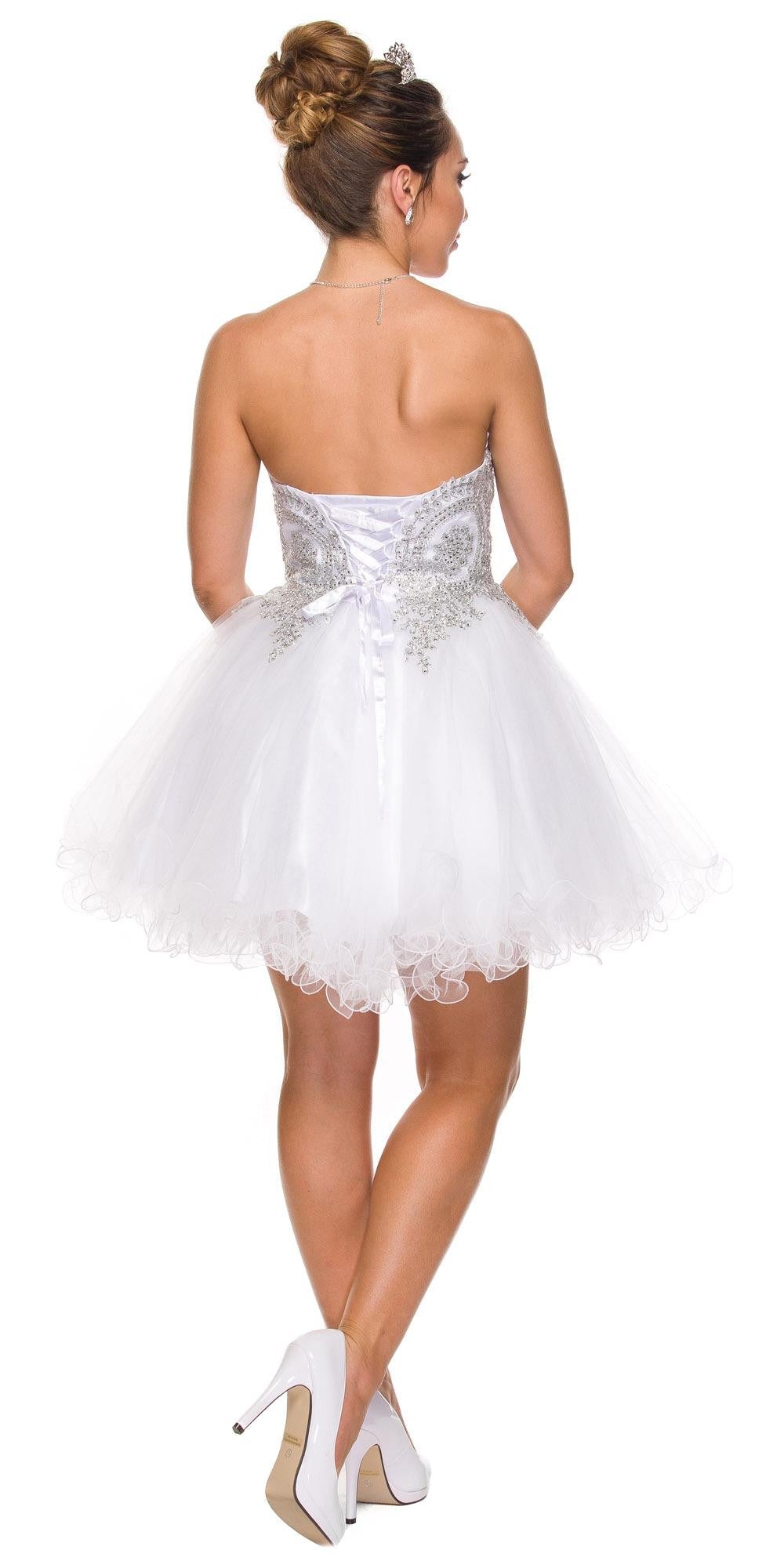 CLEARANCE - Juliet 762 Sweetheart Neckline Poofy Short Dress (Size M)