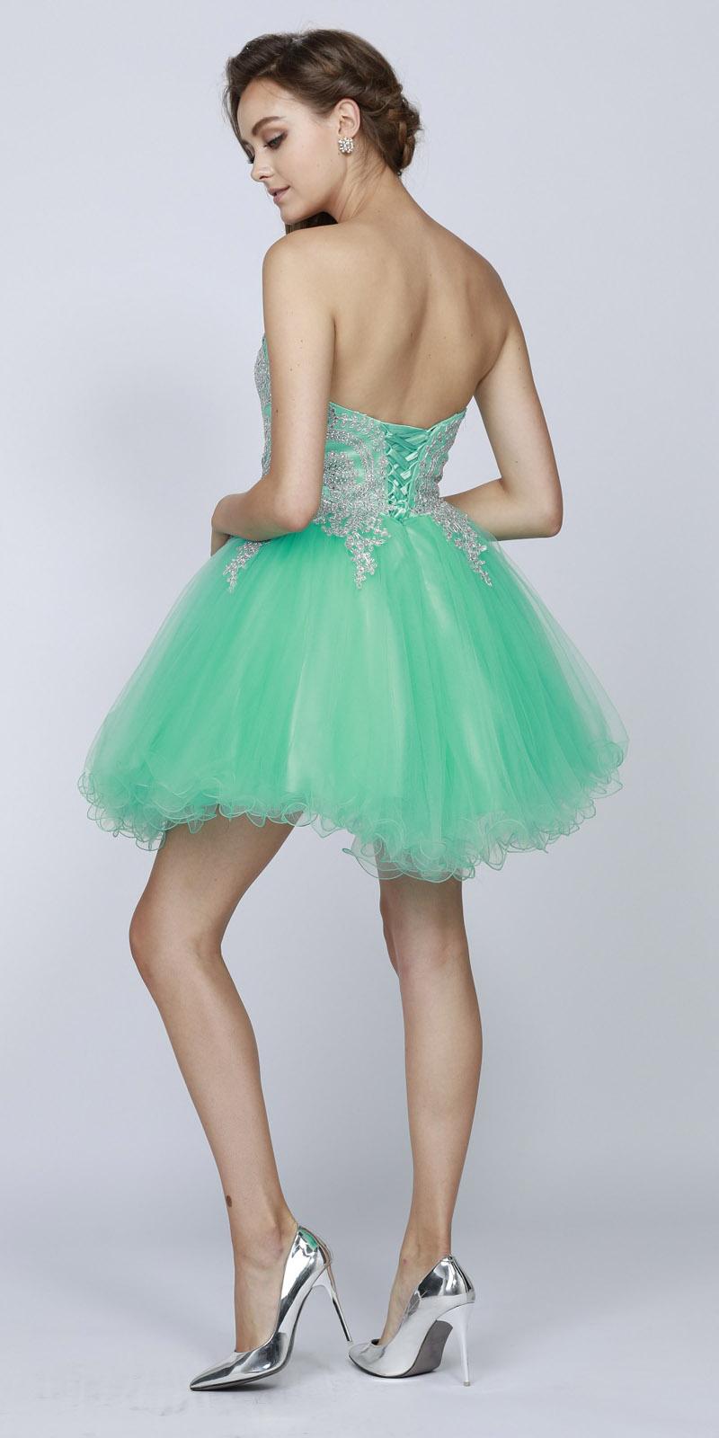CLEARANCE - Juliet 762 Sweetheart Neckline Poofy Short Dress (Size M)