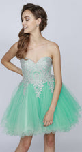 CLEARANCE - Juliet 762 Sweetheart Neckline Poofy Short Dress (Size M)