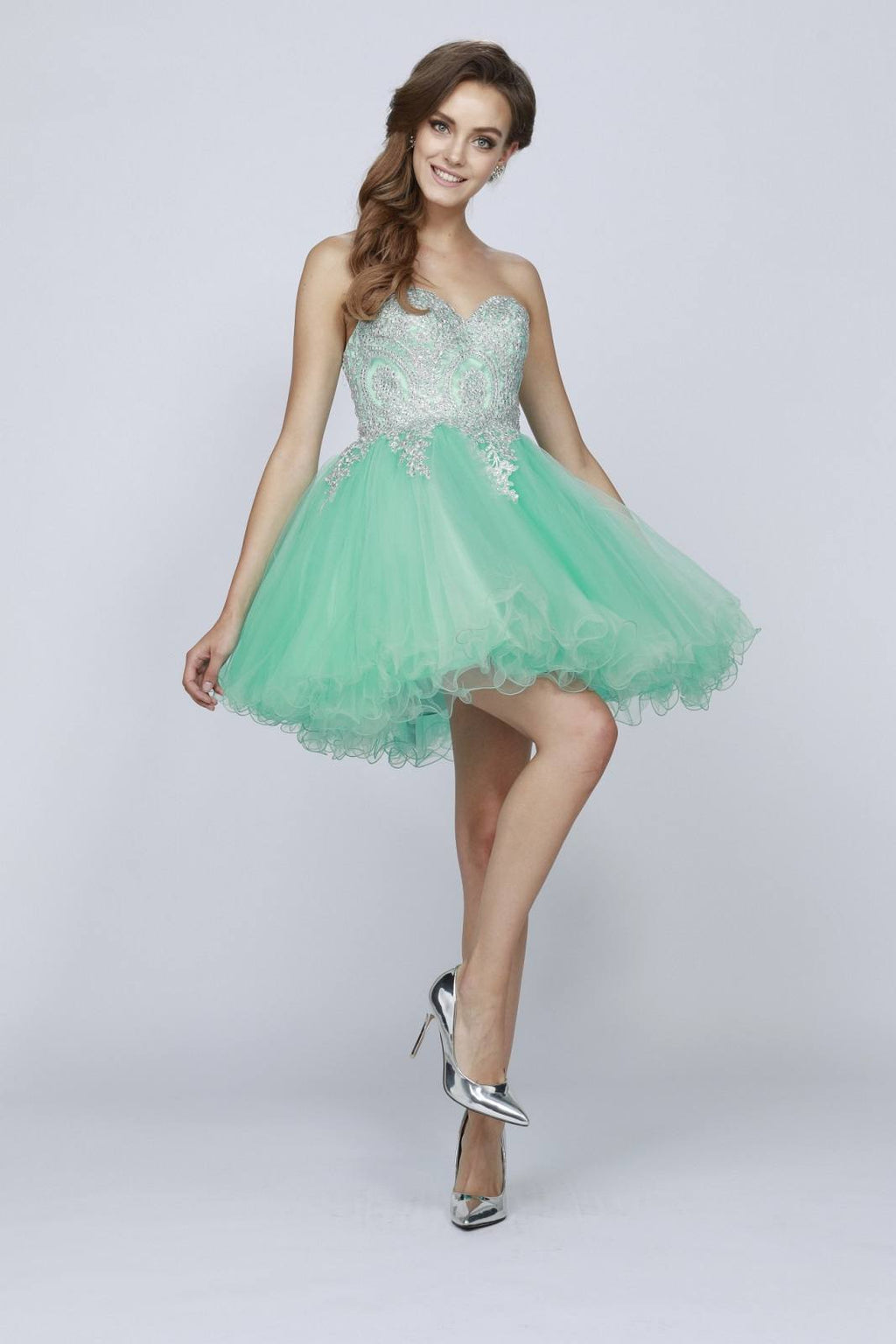 CLEARANCE - Juliet 762 Sweetheart Neckline Poofy Short Dress (Size M)