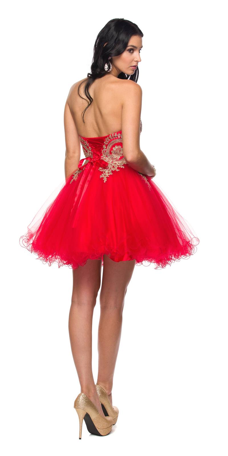 CLEARANCE - Juliet 762 Sweetheart Neckline Poofy Short Dress (Size M)