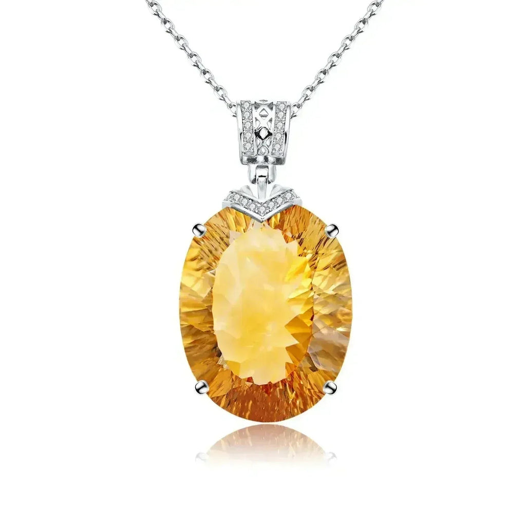 LuxeJewels™ – Solaris Gemdrop Citrine Pendant Necklace