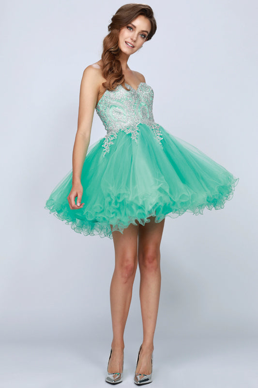 CLEARANCE - Juliet 762 Sweetheart Neckline Poofy Short Dress (Size M)