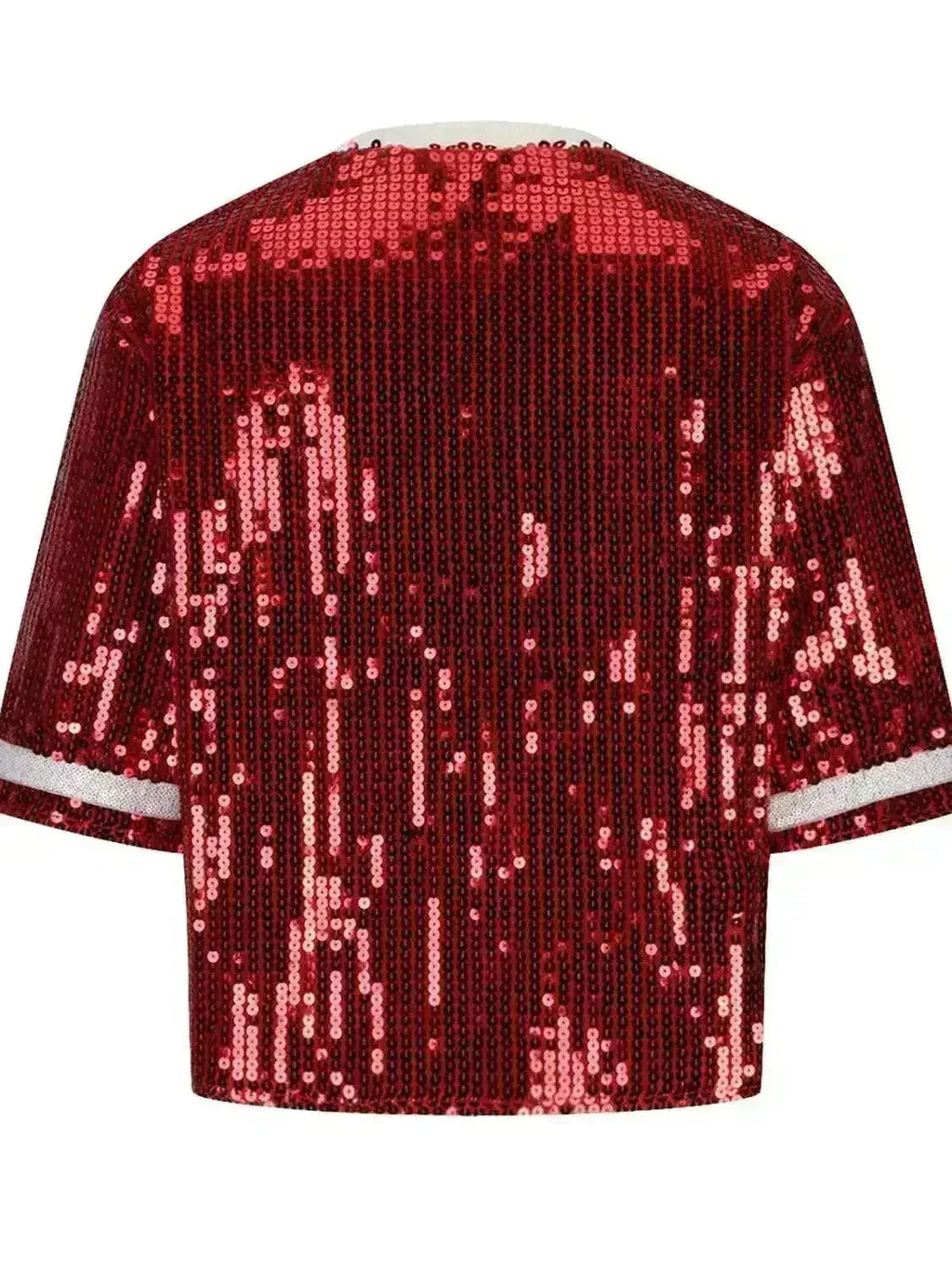 Sequin Football Top - Sparkling Half-Sleeve Blouse | Femstylo