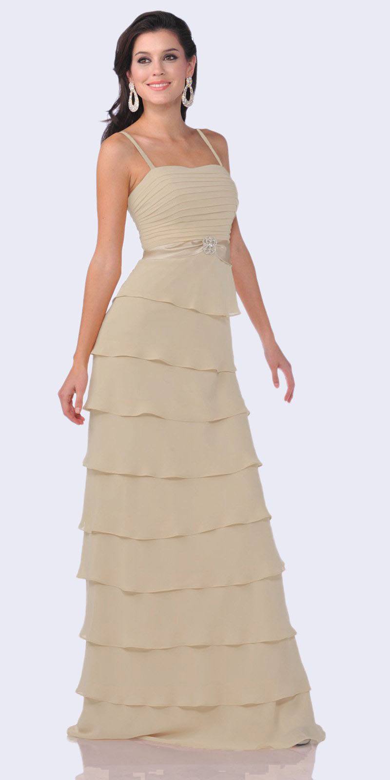 CLEARANCE - Cinderella Divine 7731 Long Tiered Skirt Layered Dress Jacket (Size M)