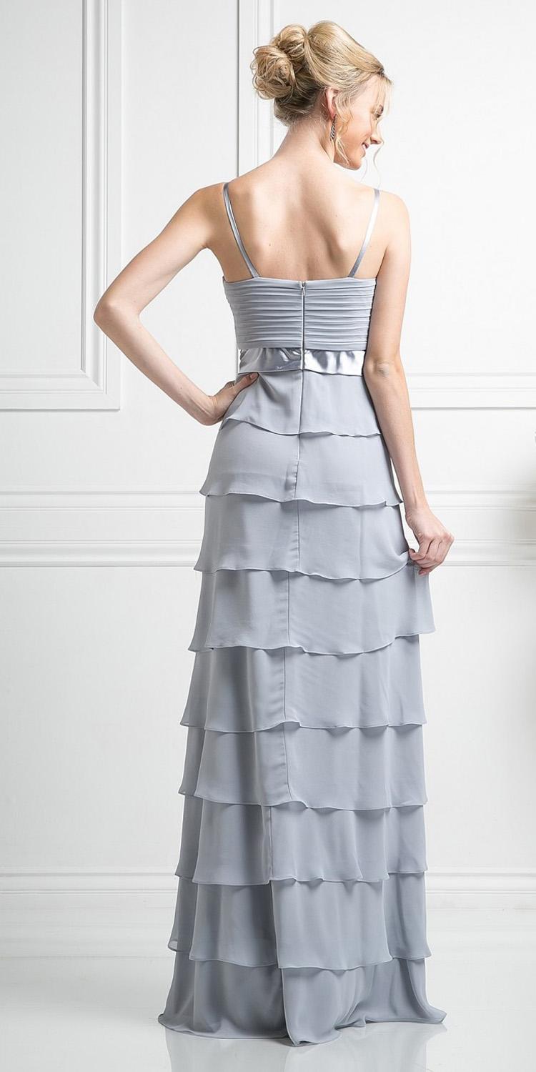CLEARANCE - Cinderella Divine 7731 Long Tiered Skirt Layered Dress Jacket (Size M)