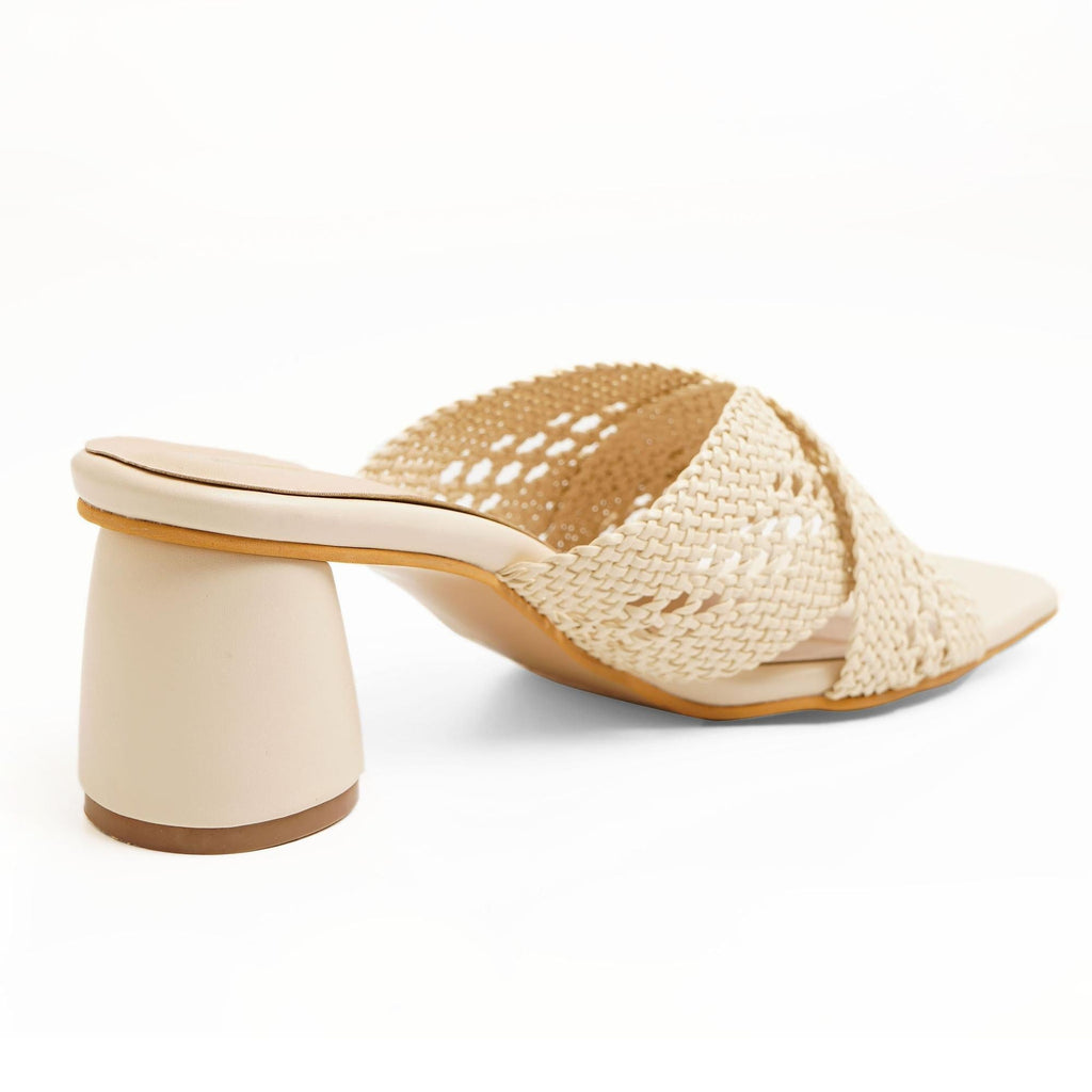 Willow - Beige Block Heels
