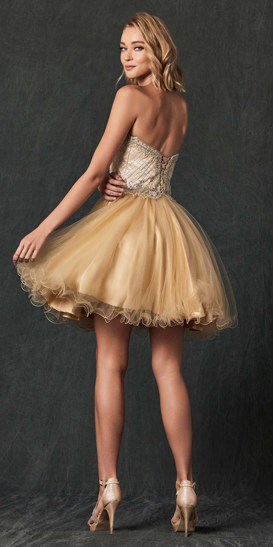 Juliet 778 Sweetheart Neckline Corset Back Dress