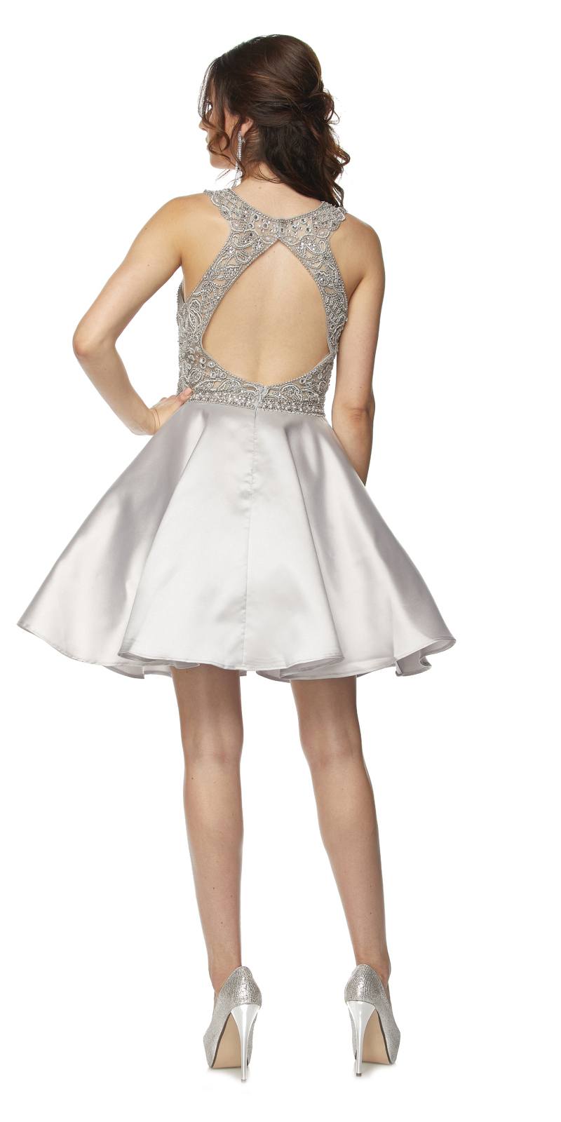 Juliet 779 Embellished Bodice Short Dress Sleeveless