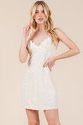 New Summer Lace Detail Adjustable Strap Mini Cami Dress For Women Feminine and Elegant Lace-Detail Cami Dress with Adjustable Straps