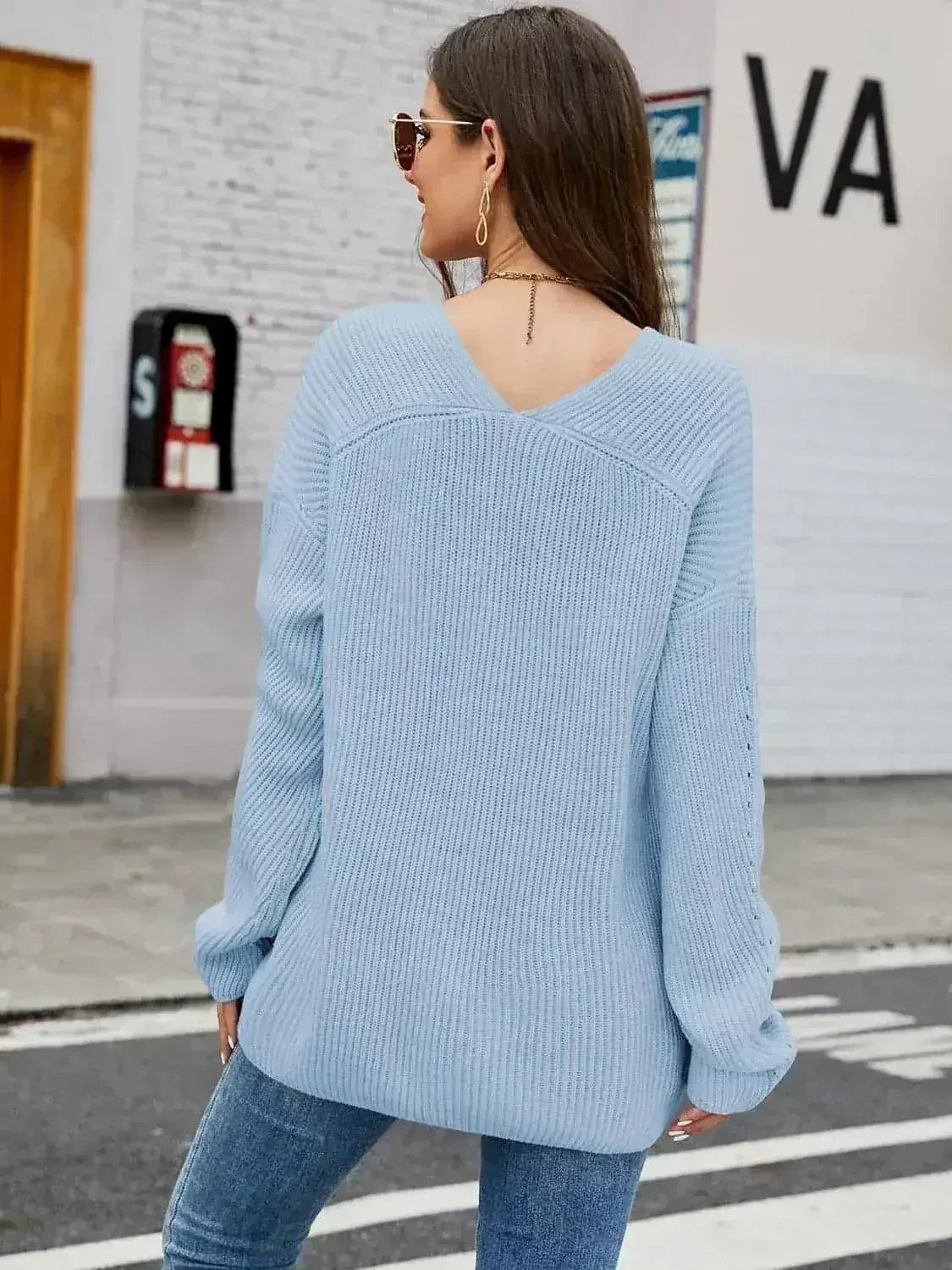 V-Neck Rib-Knit Top - Comfort Women's Shirt | Femstylo