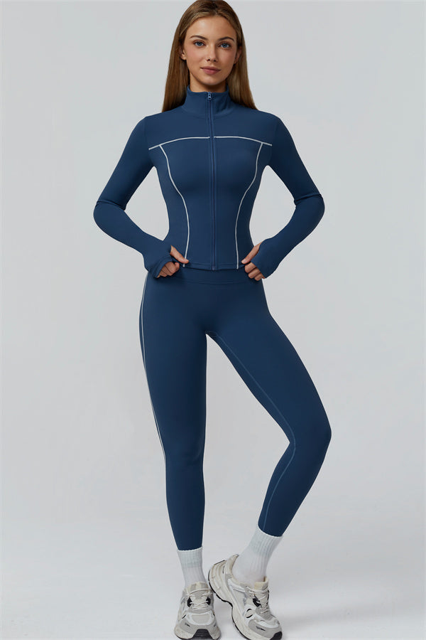 The Venus Zip Top Sports Bra Leggings 3-Piece Set