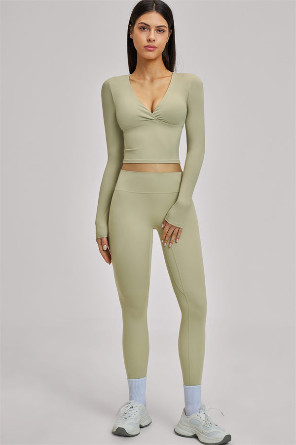 The Swoon Long Sleeve Crop top Leggings 2-Piece Set