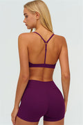 The Lushness Y-Back Sports Bra Shorts 2-Piece Set